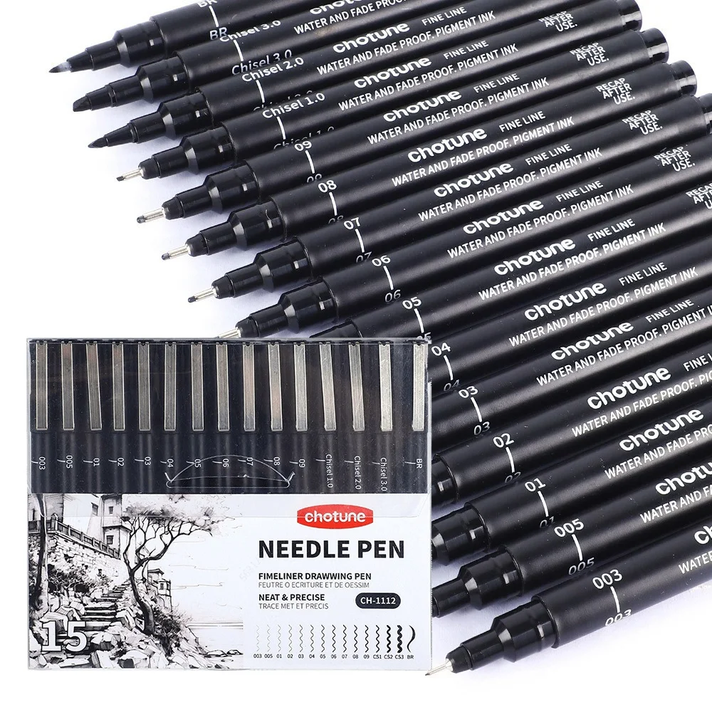Black Micro Pens,15 Sizes,Wate - Correction Pen Fine recension och pris