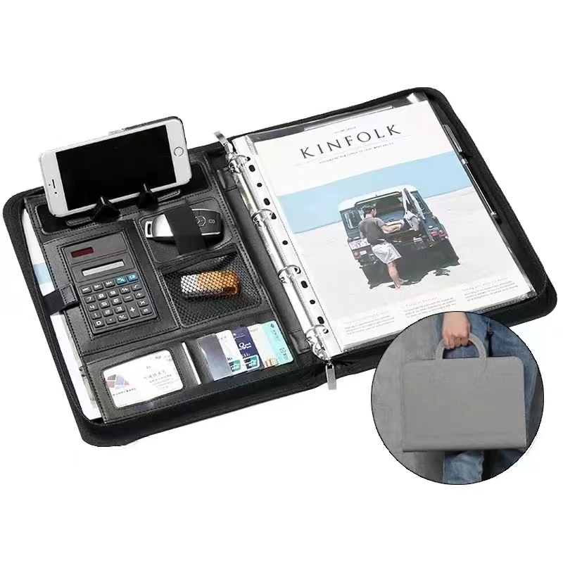 PU leather A4 zipper calculato - Binder A4 Lever recension och pris